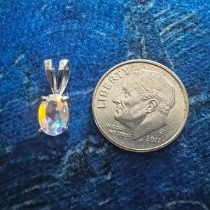 Sterling Silver Arctic Oval Topaz Pendant